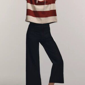 AnthropologieThe Colette Magic Fabric Crop Wide-Leg Pants by Maeve Size 30 Black